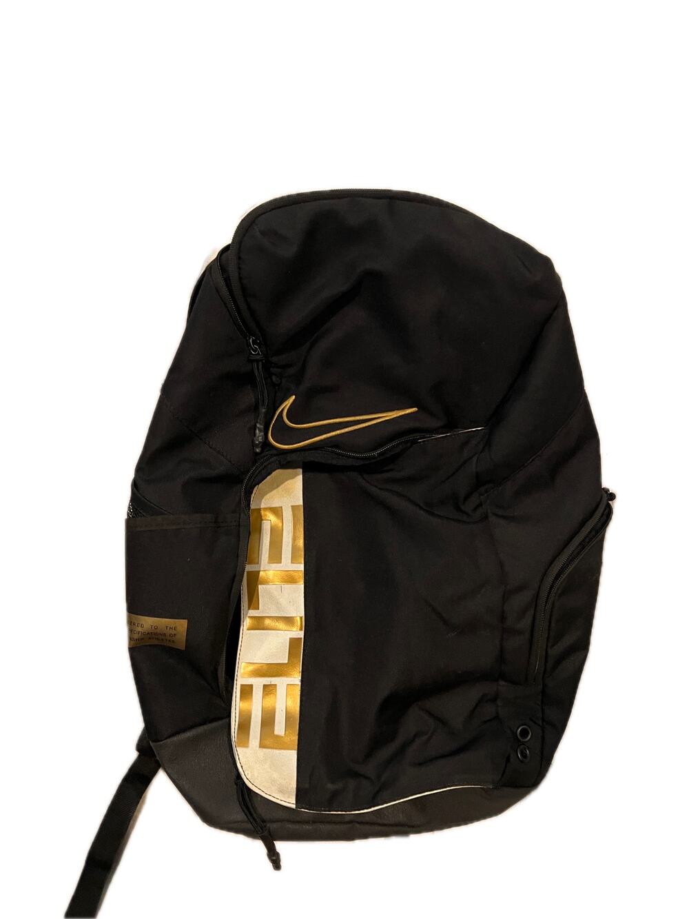 Nike Elite Pro Hoops Basketball Backpack Black Gold White
